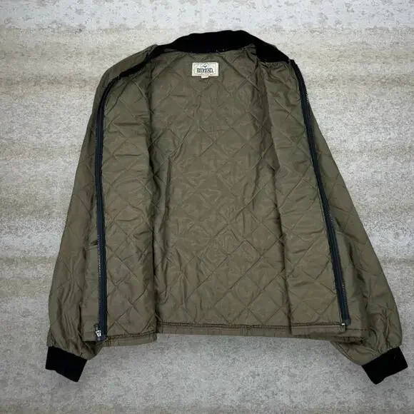 Vintage 90s Redhead Puffer Jacket Mens XL Olive Green Polyester Insulated Zip - Picture 2 of 4